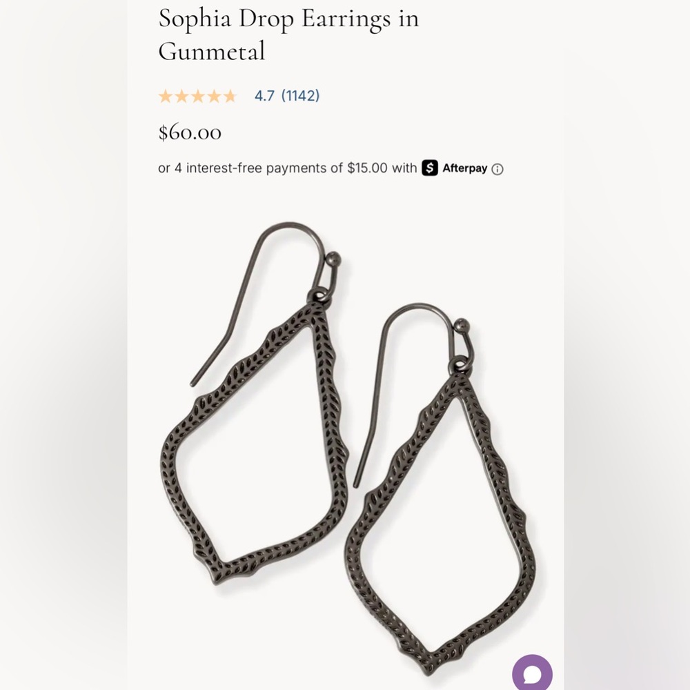 Kendra Scott Sophia Drop Earrings in Gunmetal